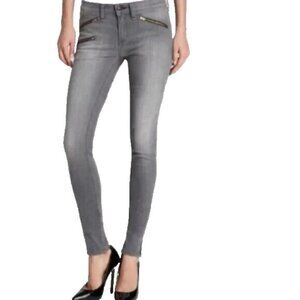 Rag & Bone Women's 28 Buxton Gray Low Rise Multi Zipper Moto Biker Skinny Jeans